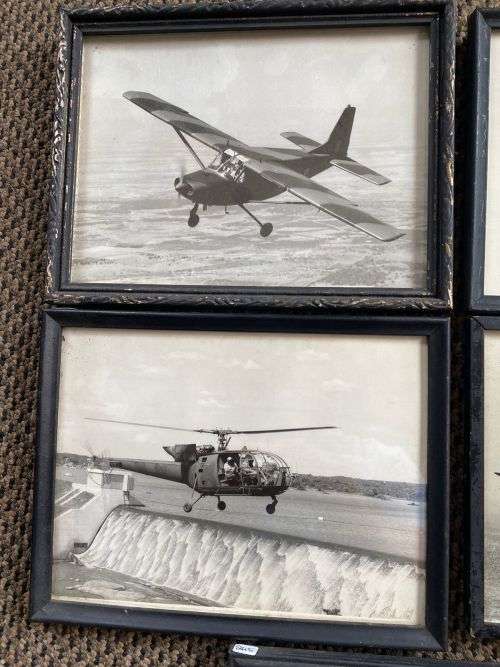 5X FRAMED PICTURES FROM THE RHODESIAN AIR FORCE-ORIGINAL WAR PERIOD ITEMS-MEASURES 18X24 CM