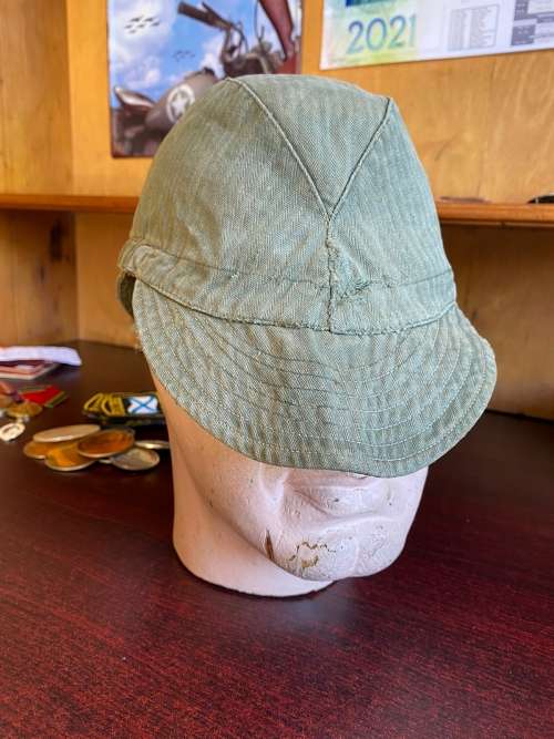 QUICO CAP-ORIGINAL PORTUGUESE ARMY ISSUE(NOT RECCE COPY) BATTLE USED-ORIGINAL PERIOD ITEM-INSIDE RIN