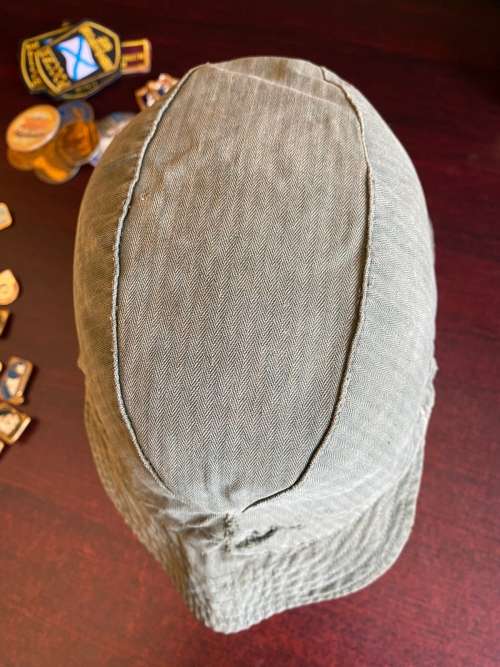 QUICO CAP-ORIGINAL PORTUGUESE ARMY ISSUE(NOT RECCE COPY) BATTLE USED-ORIGINAL PERIOD ITEM-INSIDE RIN