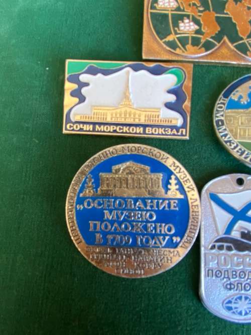 SOVIET RUSSIA,NAVAL PINS-SELECTION OF 6 SOLD TOGETHER-CIRCA 1970`S-1980`S-STICK PINS INTACT