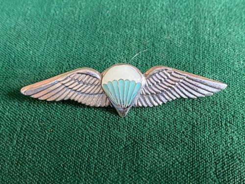 SA PARACHUTE DISPATCHER OR 50 JUMPS OR MORE CHROME AND LUCITE COVERED ENAMELLED WING MESS DRESS-WORN