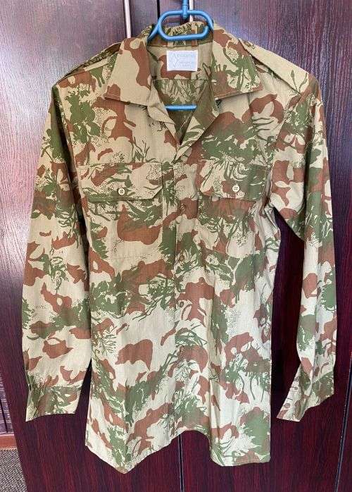 POLICE TASK FORCE 2ND PATTERN CAMO,LONG SLEEVE SHIRT,LABELLED AND DATED 1990-CONDITION NEW/UNUSED-SI