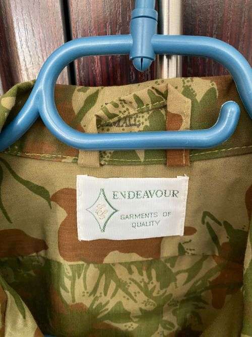 POLICE TASK FORCE 2ND PATTERN CAMO,LONG SLEEVE SHIRT,LABELLED AND DATED 1990-CONDITION NEW/UNUSED-SI