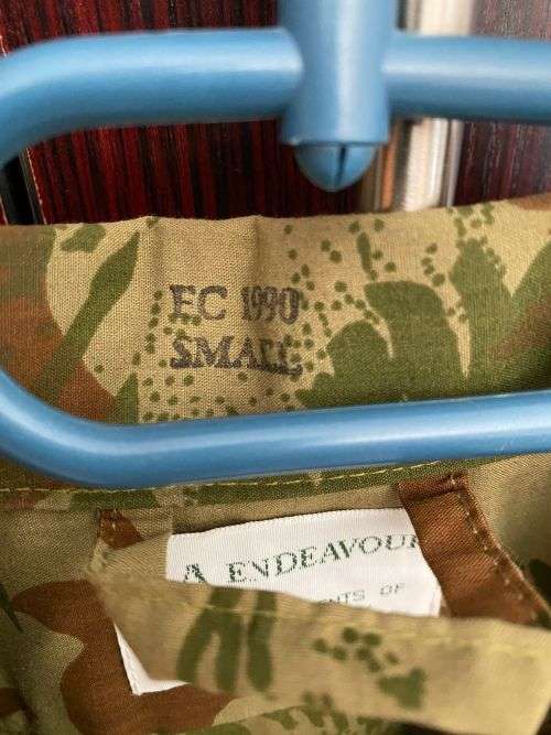 POLICE TASK FORCE 2ND PATTERN CAMO,LONG SLEEVE SHIRT,LABELLED AND DATED 1990-CONDITION NEW/UNUSED-SI