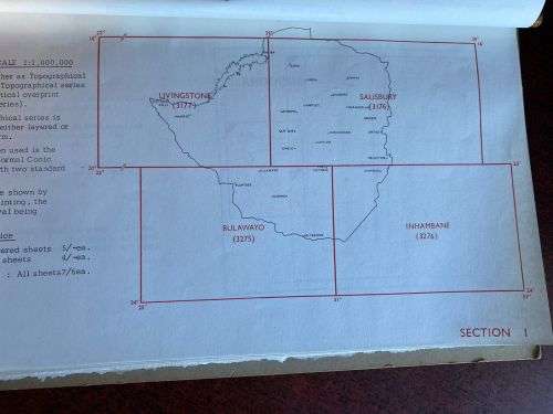 RHODESIA -MAP AND AIR PHOTO CATALOGUE-INDEX TO THE MAP 1:5000-14 SECTIONS LARGE SCALE 1:300 000-PLE