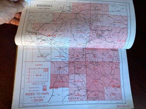 RHODESIA -MAP AND AIR PHOTO CATALOGUE-INDEX TO THE MAP 1:5000-14 SECTIONS LARGE SCALE 1:300 000-PLE