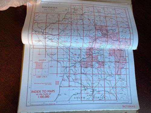 RHODESIA -MAP AND AIR PHOTO CATALOGUE-INDEX TO THE MAP 1:5000-14 SECTIONS LARGE SCALE 1:300 000-PLE