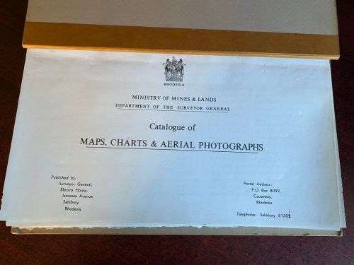 RHODESIA -MAP AND AIR PHOTO CATALOGUE-INDEX TO THE MAP 1:5000-14 SECTIONS LARGE SCALE 1:300 000-PLE