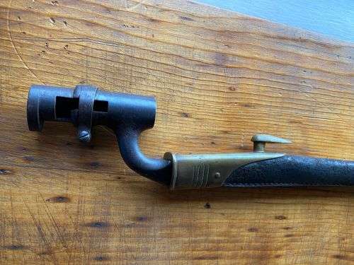 BRITISH 1853/72 SOCKET BAYONET-A STANDARD 1853 BUSHED TO FIT THE MARTINI HENRY RIFLE-IT COMES WITH T