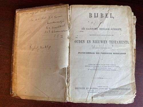 BOER WAR PERIOD BIBLE DATED 1881-BELONGED TO J.A.PIENAAR FROM THE FARM KENDERFONTYN SMITHFIELD-PLEAS