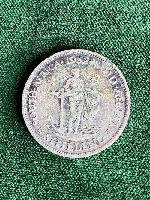 1932 UNION OF SOUTH AFRICA 1 SHILLING-SILVER