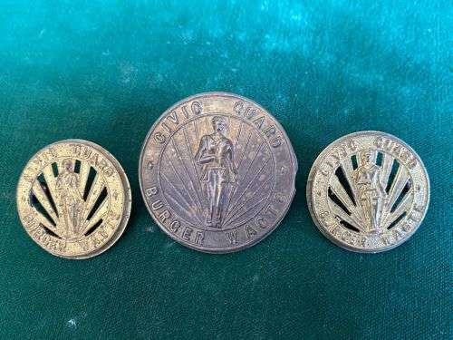 CIVIC GUARD CAP AND COLLARS-WORN WW2-LUGS INTACT