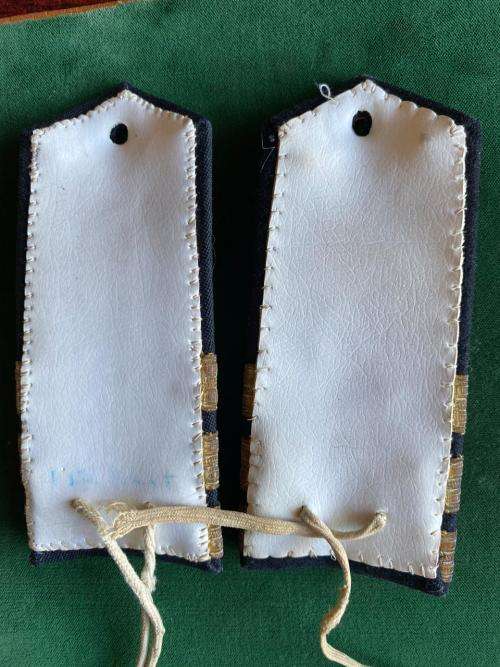 SA NAVY COMMANDERS SHOULDER RANK BOARD PAIR WITH BULLION WIRE