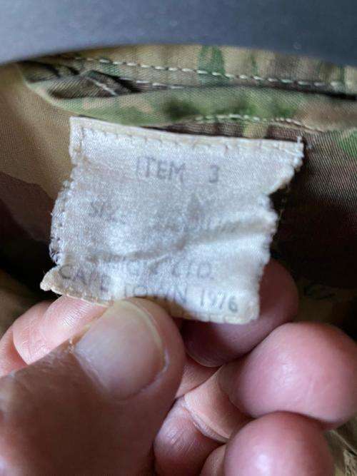 POLICE TASK FORCE-2ND PATTERN CAMO SHORT SLEEVE SHIRT-LABELLED AND DATED 1976-SIZE MEDIUM-MEASURES 5