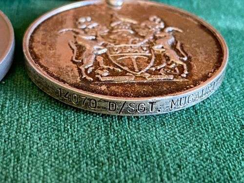 RHODEESIA FULL SIZE PAIR OF MEDALS -THE GSM NAMED TO 14070 D/CONST MUGAURI-THE POLICE LONG SERVICE M