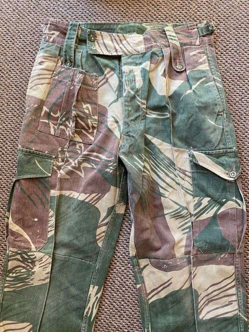 RHODESIAN CAMO TROUSERS-SIZE 34 PIPE LENGTH-MEASURES 73 CM-CONDITION USED BUT GOOD