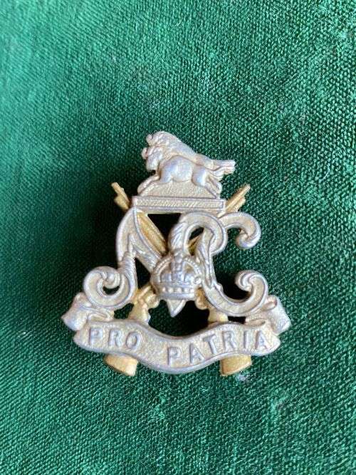 NATAL CARBINEERS BI-METAL COLLAR BADGE-WORN POST 1964-PINS INTACT