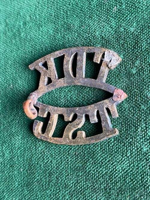 TECHNICAL SERVICES CORPS BRASS TITLE-WORN 1940-1960-ONE LUG