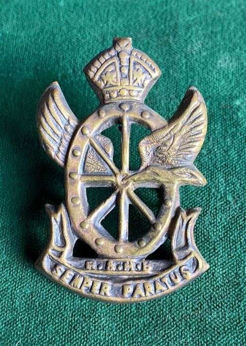 RAILWAYS AND HARBOURS BRIGADE CAP BADGE-WORN 1940-45- 2 LUGS