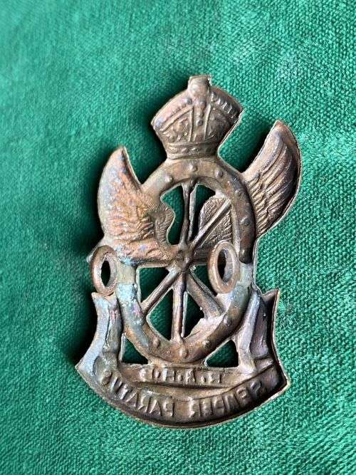RAILWAYS AND HARBOURS BRIGADE CAP BADGE-WORN 1940-45- 2 LUGS