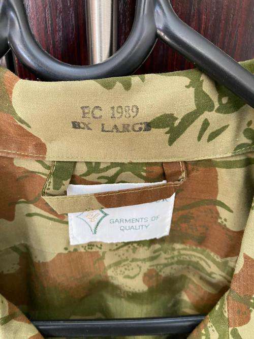 POLICE SPECIAL TASK FORCE 2ND PATTERN CAMO LONG SLEEVE SHIRT-SIZE  EXTRA LARGE-MEASURES 70 CM ARMPIT