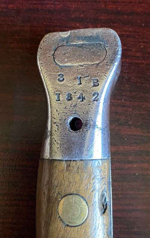 BRITISH 1888 BAYONET,MADE BY SANDERSON FOR THE LEE MATFORD RIFLE-COMES WITH LEATHER SCABBARD AND FRO