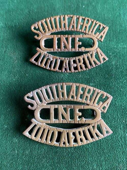 3RD SA INFANTRY SHOULDER TITLE PAIR-WORN WW1-LUGS INTACT