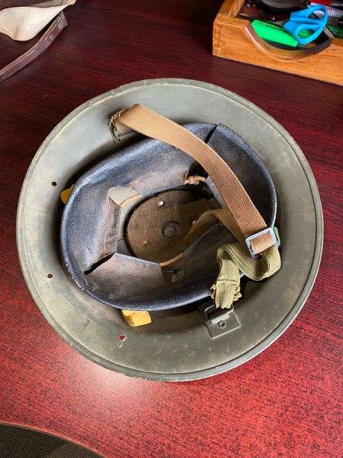 WW2 SA MADE `BRODIE HELMET` COMES WITH LINER AND CHIN STRAP