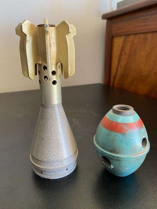 M26 PRACTICE GRENADE (INERT) SOLD WITH TAIL SECTION OF ILLUMINATION FLAIR