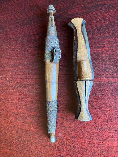 BORDER WAR PERIOD SWA OVAMBU KNIFES WITH WOODEN HANDLES AND SCABBARDS-(BUSH WAR BRING BACK)OVERALL L