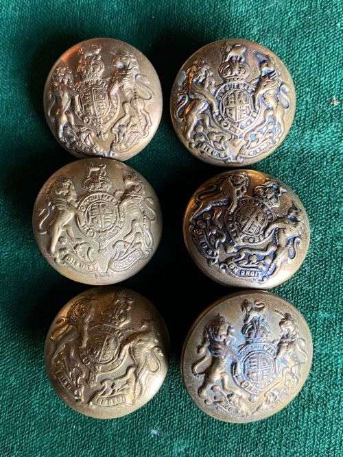 BRITISH GENERAL SERVICE BUTTON,BRASS 1871-1924-DIAMETER 25 MM- 6 SOLD TOGETHER