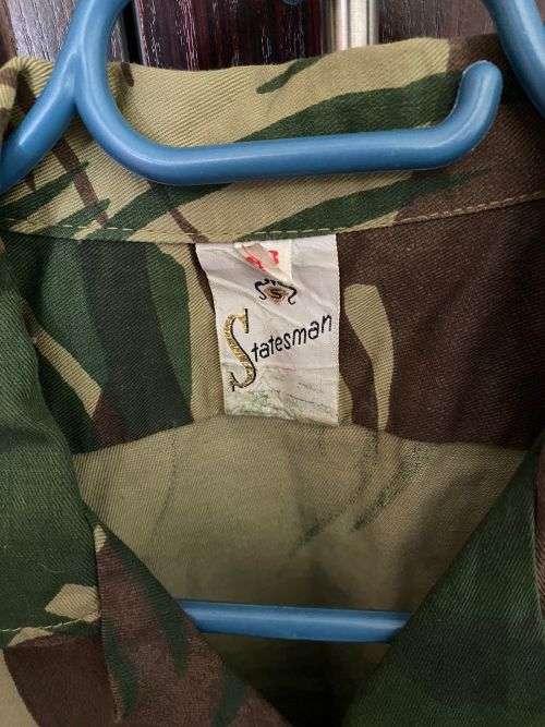 RHODEISA CAMO LONG SLEEVE SHIRT, SIZE MEDIUM-MEASURES 55 CM ARMPIT TO ARMPIT-GOOD CONDITION WITHOUT