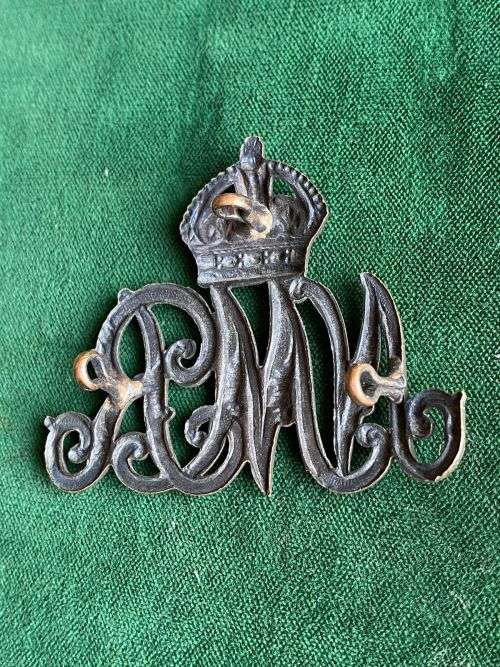 NATAL MOUNTED RIFLES HELMET BADGE-WORN 1922-1943- 3 LUGS
