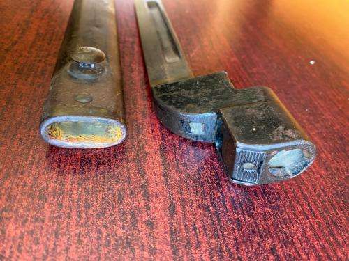SOUTH AFRICAN NO 9 BAYONET FOR THE FAL AND R1 RIFLE-METAL SCABBARD