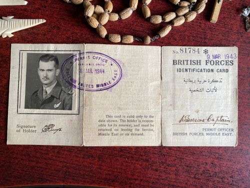 INTERESTING 1943 WW2 ID CARD OF LIEUTENANT F.E. BUYS AS WELL AS OTHER PERSONEL ITEMS,BROUGHT BACK FR
