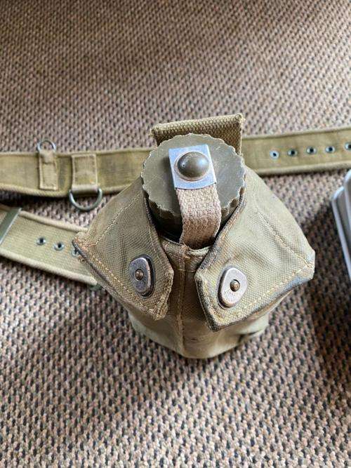 RHODESIA BUSH WAR PERIOD ITEMS-SOLD TOGETHER PATTERN 63 WEBBING BELT-EXTENDED LENGTH 113 CM-WATER BO