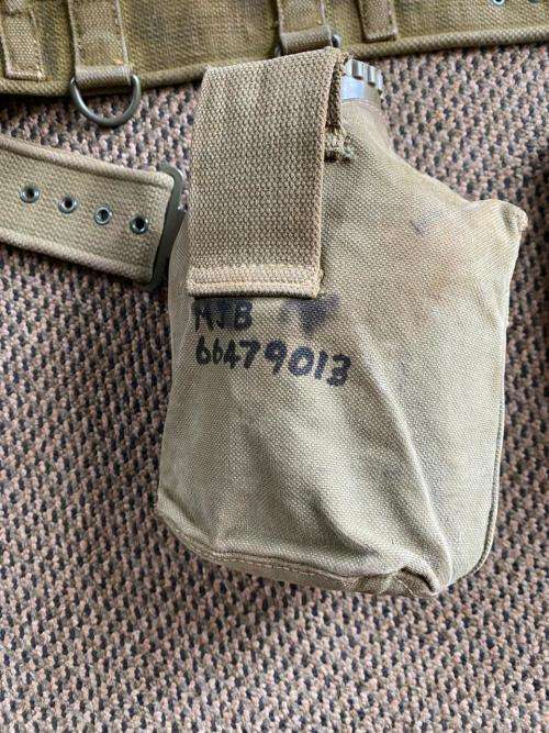 RHODESIA BUSH WAR PERIOD ITEMS-SOLD TOGETHER PATTERN 63 WEBBING BELT-EXTENDED LENGTH 113 CM-WATER BO