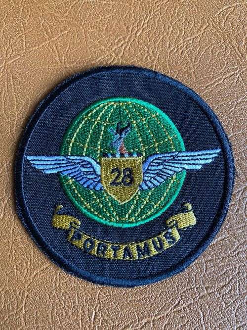 28 SQUADRON EMBLEM PATCH-WORN 1980`S ON LEFT BREAST-LARGER VARIATION