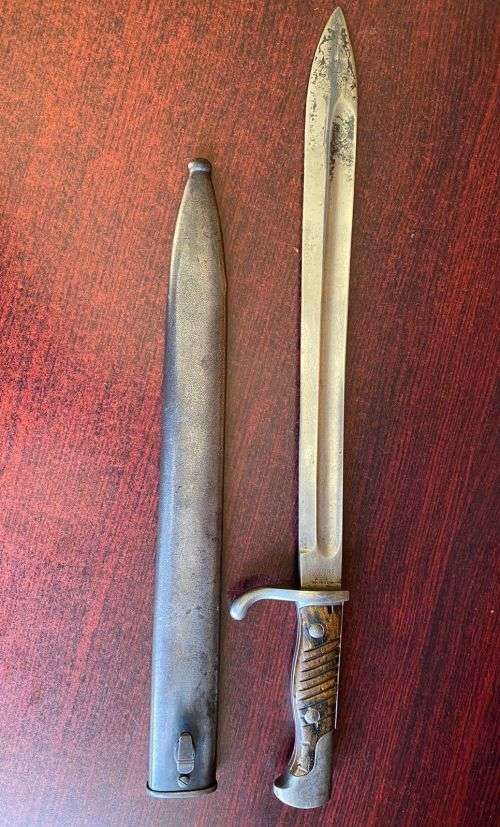 German M 1898/05 WW1 Mauser Butcher Blade Bayonet 49 cm Makers Stamp Weyersberg Kirschbaum