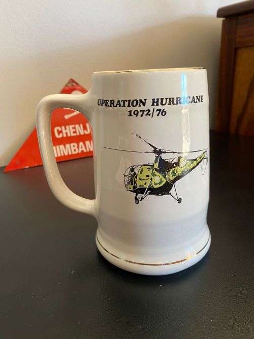 RHODESIAN OPERATION HURRICANE MUG 1972/76-NOBEL POTTERIES STAMP -HEIGHT 15,5CM-GOOD CONDITION