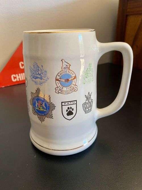 RHODESIAN OPERATION HURRICANE MUG 1972/76-NOBEL POTTERIES STAMP -HEIGHT 15,5CM-GOOD CONDITION