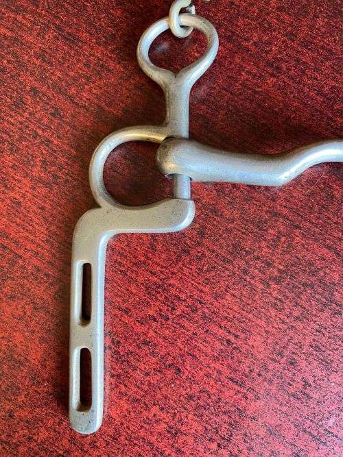 RARE WW1 SOLID NICKEL HORSE BIT MANUFACTURED BY GEO PARMER & SON-DATED 1915-SERIAL 1997