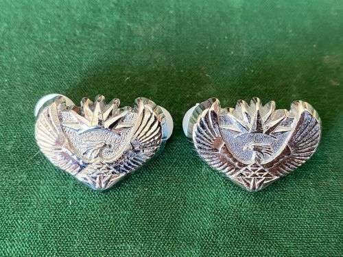 SA ARMY OFFICERS RANK BADGES-WORN FROM 2002-PINS INTACT