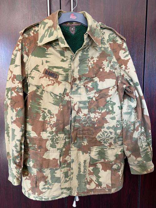 POLICE TASK FORCE 1ST PATTERN CAMO JACKET WITH REMOVABLE WOOL LINER-SIZE MEDIUM-MEASURES 57 CM ARMPI