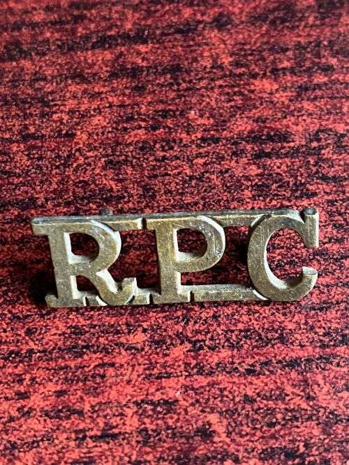 ROYAL PIONEER CORPS TITLE-WORN FROM 1946-2 LUGS