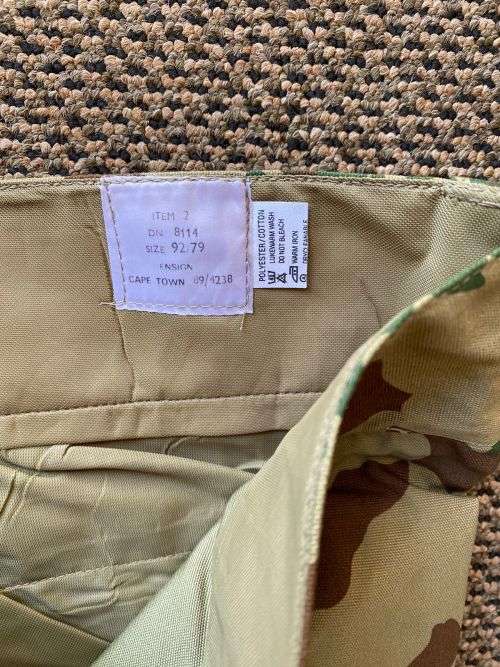 POLICE TASK FORCE 2ND PATTERN CAMO TROUSERS-SIZE 34-LABELLED,PIPE LENGTH 78CM-CONDITION NEW-NEVER WO
