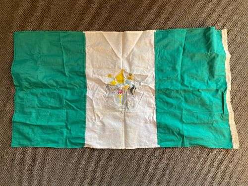 RHODESIAN FLAG-MEASURES 56X103 CM-0NE SIDED/POSSIBLE TABLE CLOTH