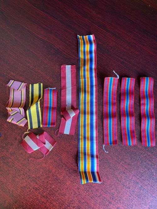 MIXED LOT OF RIBBONS-SOLD TOGETHER-THE LONGEST IS 36 CM