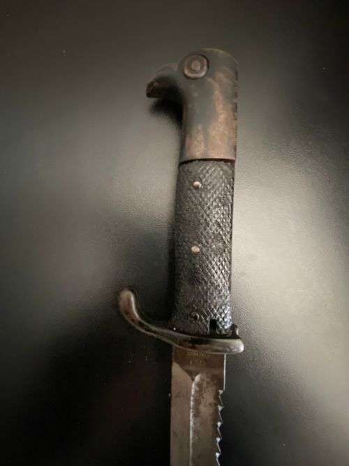 GERMAN 1898 MODEL BAYONET MADE BY ERFURT-LEATHER GRIPS AND ISSUED TO THE SCHUTZTRUPPE IN GERMAN SWA-
