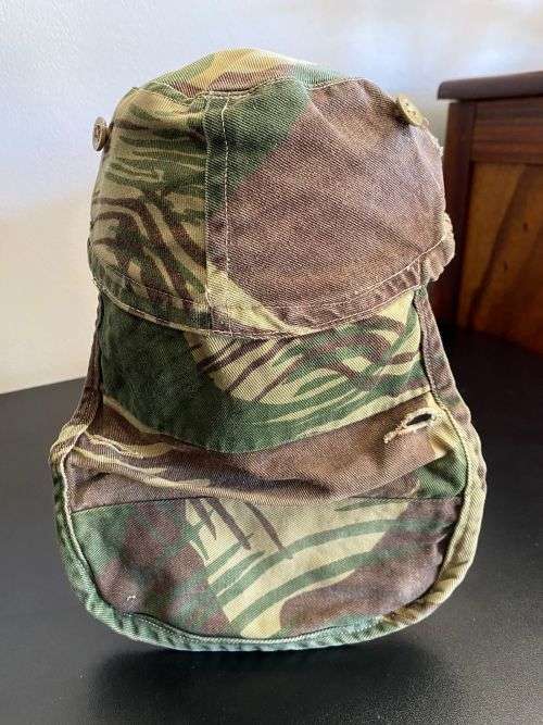 RHODESIAN CAMO FLAP CAP-SIZE 56 -USED BUT GOOD CONDITION